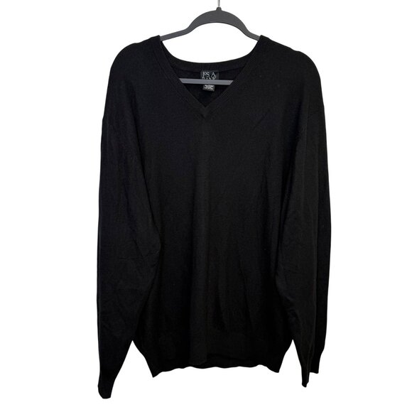 Jos. A. Bank 100% Cashmere V-Neck Pullover Sweater Exec Collection Sz XL Black - Picture 1 of 6